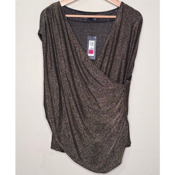 M&S Tops - NWT Marks & Spencer Ladies' Sleeveless Gold Shimmer Top, Size: 18